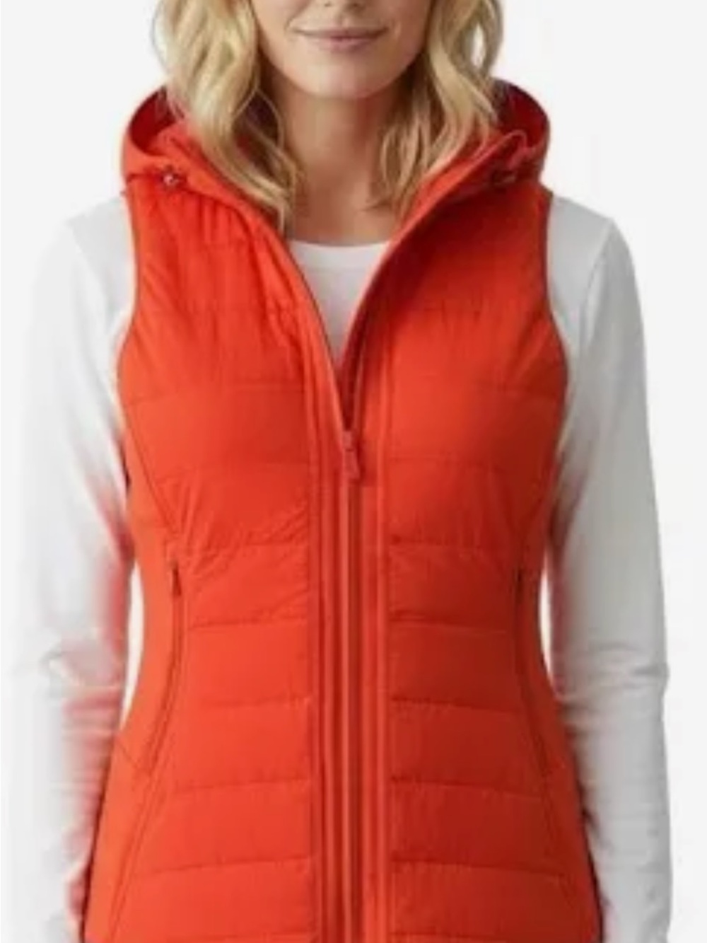 lululemon athletica Quilted Hooded Vest in Orange